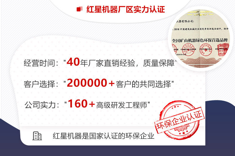 紅星是國家認(rèn)證的環(huán)保型機(jī)制砂設(shè)備企業(yè)，可助您順利投產(chǎn)